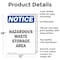 Signmission Hazardous Waste Storage Area OSHA Notice Sign, Aluminum, 12in W x 18in L, 2PK OS-2PACK-NS-A-1218-V-13347 - alternate 5